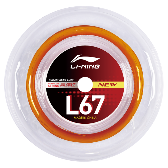 Струна для бадминтона Li-Ning L67 0,67мм Оранжевая (200м) AXJV005-7