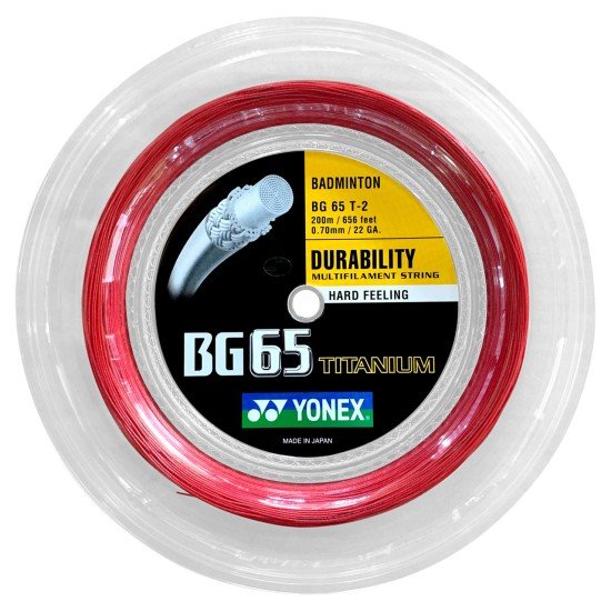 Струна Yonex BG65 Titanium 0,70мм Красная (200м)