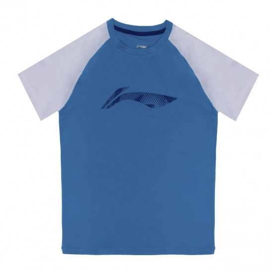 Футболка спортивная (голубая с лого) Li-NING YTSP011-1