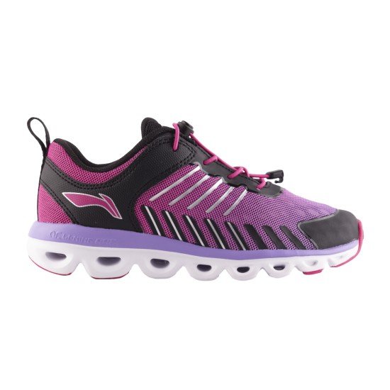 Кроссовки детские для бега (черные, малиново-сиреневые) Li-NING YKFP028-2