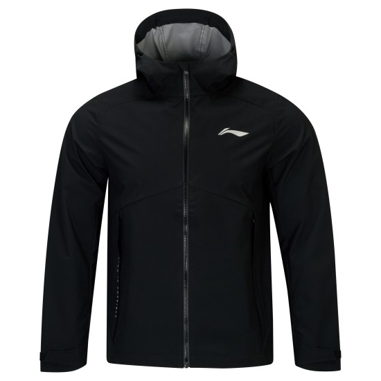 Ветровка мужская с капюшоном (черная) Li-NING AFDW327-1