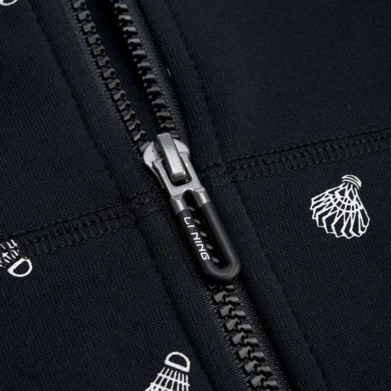 Олимпийка с капюшоном мужская/Hoody (черная с принтом) Li-NING AWDP869-2