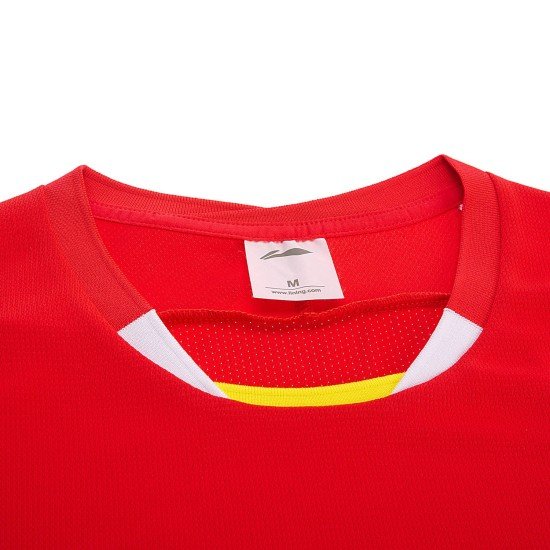 Футболка женская для бадминтона нац. сборная (красная) Li-NING AAYN072-1