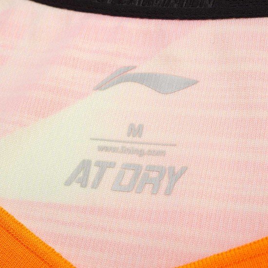 Футболка женская для бадминтона (оранжевая) Li-NING AAYN074-2