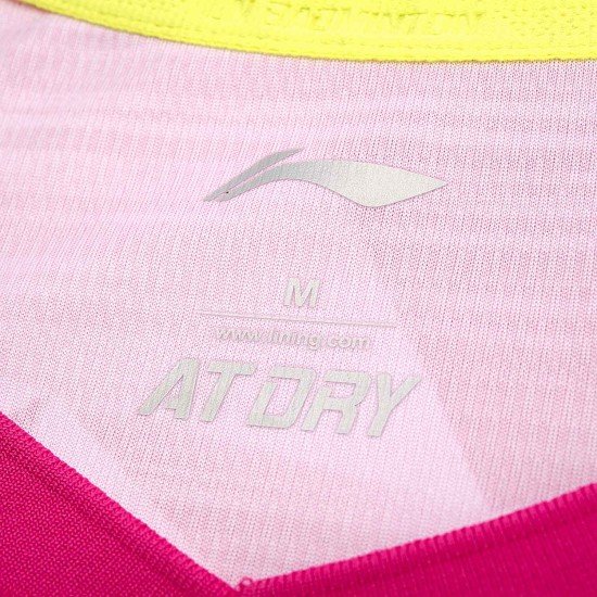 Футболка женская для бадминтона (розовая) Li-NING AAYN074-3