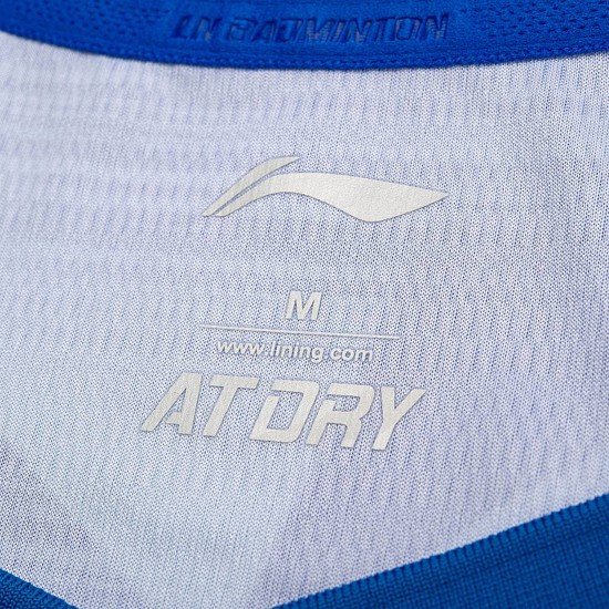 Футболка женская для бадминтона (синяя) Li-NING AAYN074-4