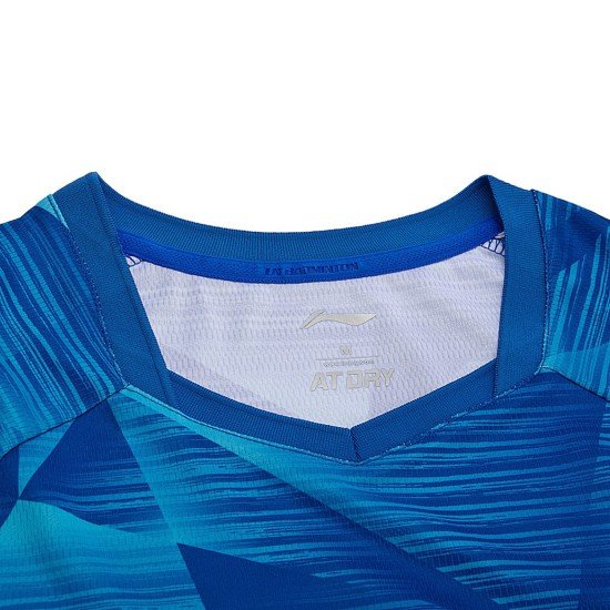 Футболка женская для бадминтона (синяя) Li-NING AAYN074-4