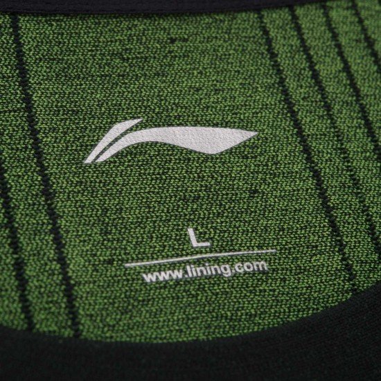 Футболка мужская для бадминтона (черн флуорисцент-салатовый) Li-NING AAYN181-2