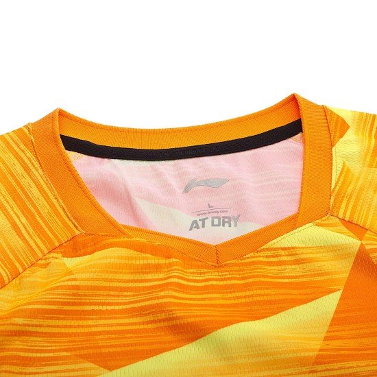 Футболка мужская для бадминтона (оранжевая) Li-NING AAYN259-2