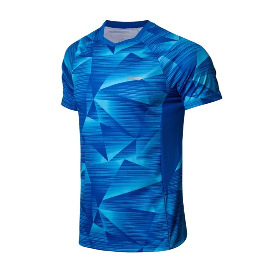 Футболка мужская для бадминтона (синяя) Li-NING AAYN259-4