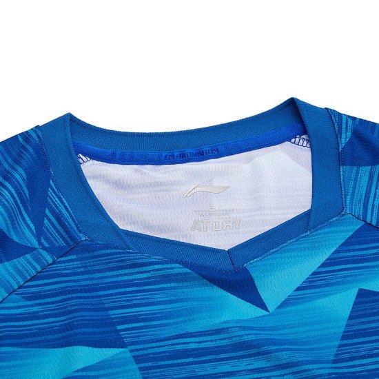 Футболка мужская для бадминтона (синяя) Li-NING AAYN259-4