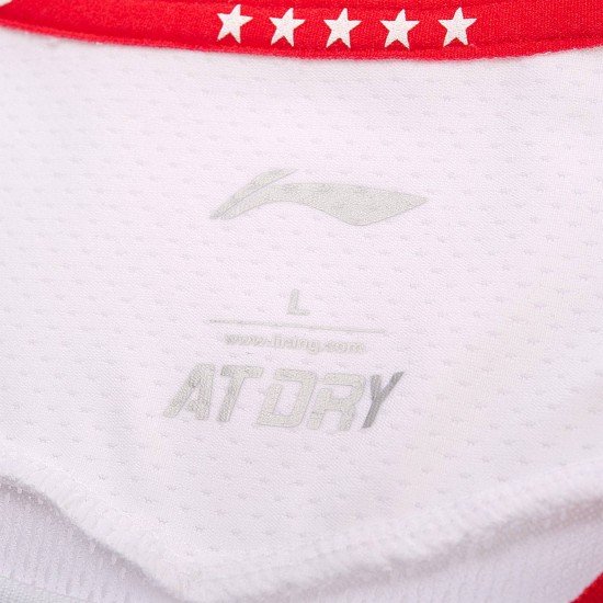 Футболка мужская для бадминтона нац. сборной (белая/красн) Li-NING AYAN305-2