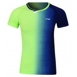 Футболка женская для бадминтона (салат/черн) Li-NING AAYP096-2