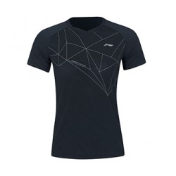 Футболка женская для бадминтона тансформер (черная) Li-NING AAYP134-1