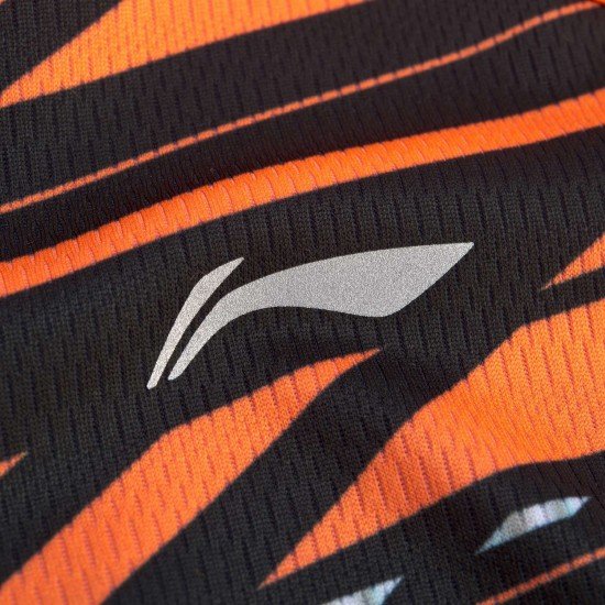 Футболка женская для бадминтона (оранж/черн) Li-NING AAYP136-1