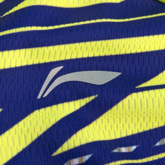 Футболка женская для бадминтона (син/салатов) Li-NING AAYP136-2