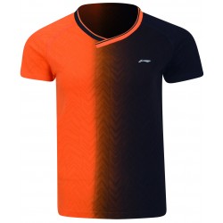 Футболка мужская для бадминтона  (оранж/черн) Li-NING AAYP283-1