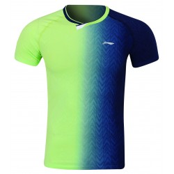 Футболка мужская для бадминтона  (салат/черн) Li-NING AAYP283-2