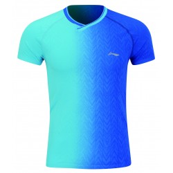 Футболка мужская для бадминтона  (голуб/син) Li-NING AAYP283-5