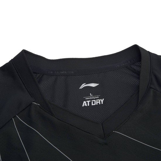 Футболка мужская для бадминтона тансформер  (черная) Li-NING AAYP315-1