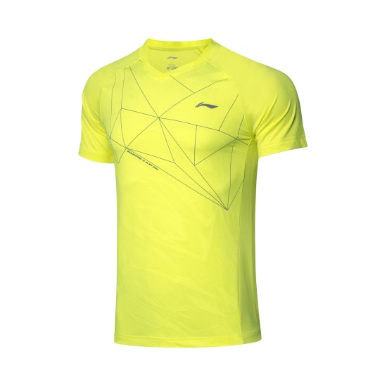 Футболка мужская для бадминтона тансформер (желтая) Li-NING AAYP315-2