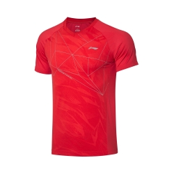 Футболка мужская для бадминтона тансформер  (красная) Li-NING AAYP315-4