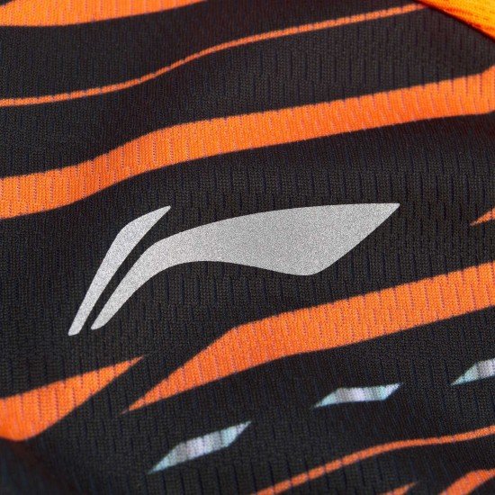 Футболка мужская для бадминтона соревновательная  (оранж/черн) Li-NING AAYP327-1