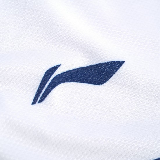 Футболка мужская для бадминтона соревновательная  (белая/синяя) Li-NING AAYQ079-1