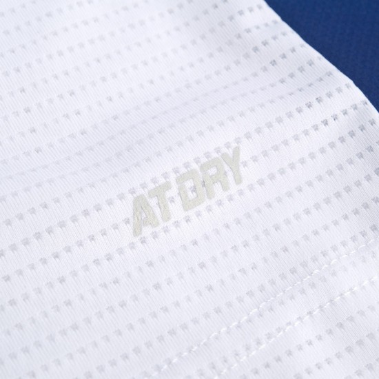 Футболка мужская для бадминтона соревновательная  (белая/синяя) Li-NING AAYQ079-1