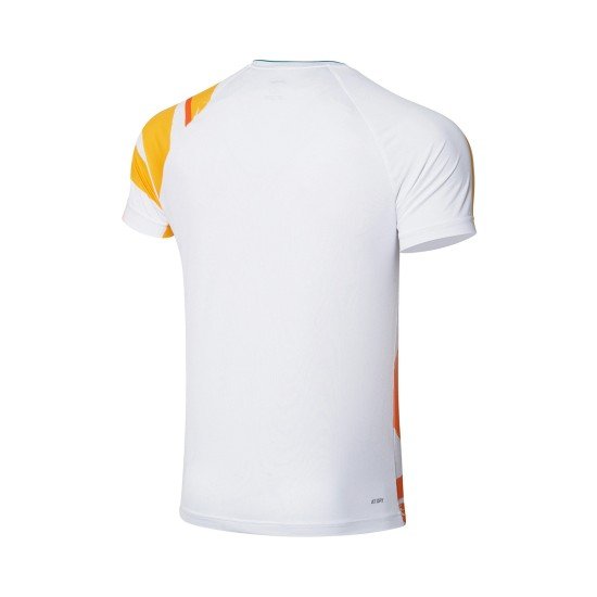 Футболка мужская для бадминтона (белая с узором) Li-NING AAYR193-3