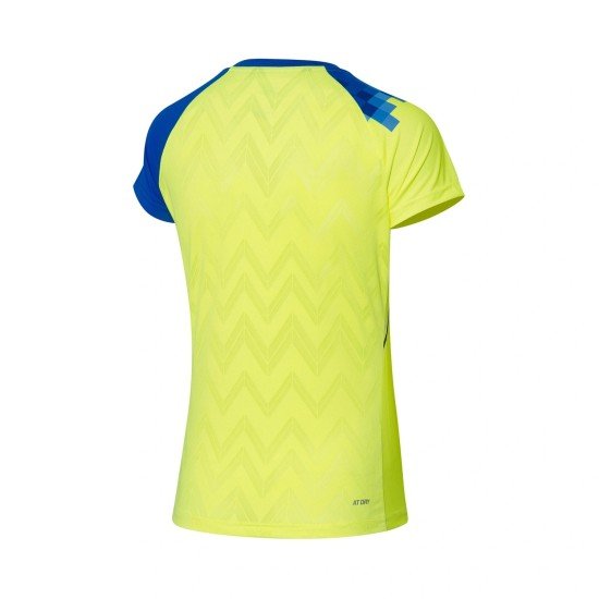 Футболка женская для бадминтона (синяя/салатовая) Li-NING  AAYR196-2