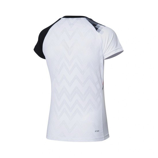 Футболка женская для бадминтона (бело/черная) Li-NING AAYR196-3