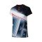 Футболка женская для бадминтона для соревнований (бело/черная) Li-NING AAYR378-1
