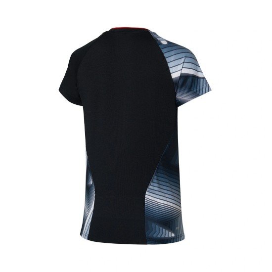 Футболка женская для бадминтона для соревнований (бело/черная) Li-NING AAYR378-1