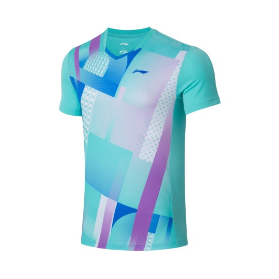 Футболка мужская для бадминтона соревновательная  (св.салатовая) Li-NING AAYS063-3