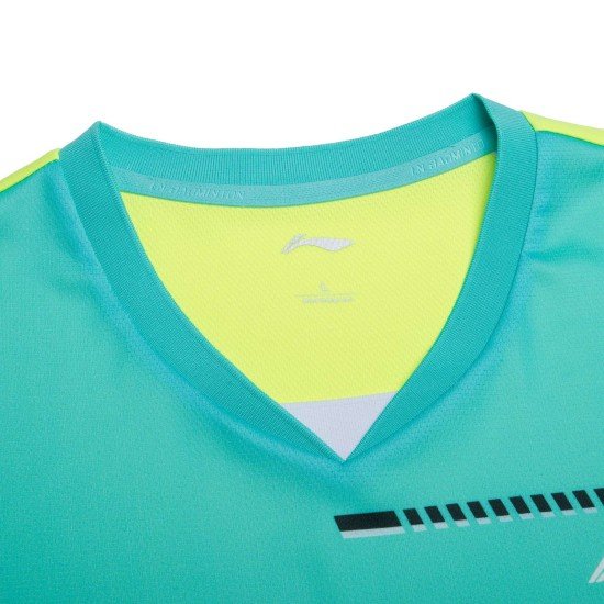 Футболка мужская для бадминтона соревновательная  (св.салатовая) Li-NING AAYS073-4
