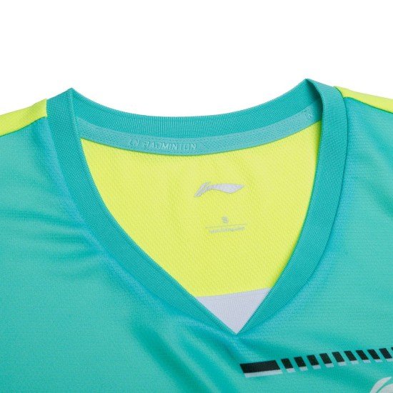 Футболка женская для бадминтона (салатовая/зеленая) Li-NING  AAYS074-4