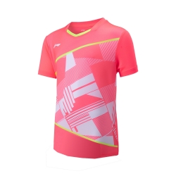 Футболка детская  для бадминтона (розовая) Li-NING AAYT070-2