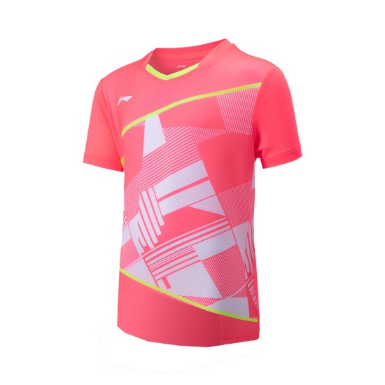 Футболка детская  для бадминтона (розовая) Li-NING AAYT070-2