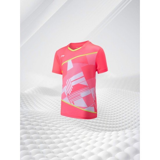 Футболка детская  для бадминтона (розовая) Li-NING AAYT070-2