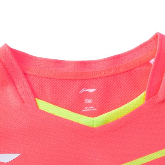 Футболка детская  для бадминтона (розовая) Li-NING AAYT070-2