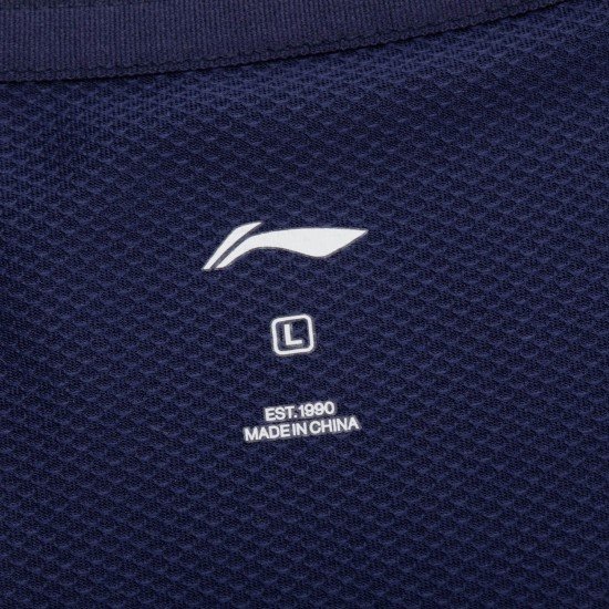 Футболка мужская для бадминтона (синяя) Li-NING AAYV025-1