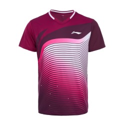 Футболка мужская для бадминтона (розовая) Li-NING AAYV151-4