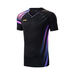 Футболка мужская для бадминтона соревновательная (черная) Li-NING AAYV165-1