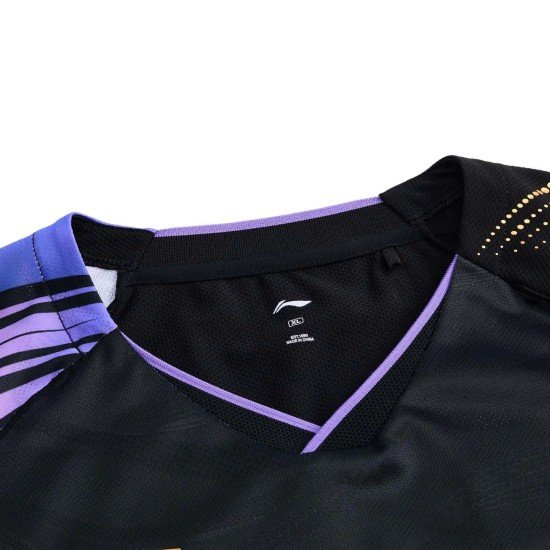 Футболка мужская для бадминтона соревновательная (черная) Li-NING AAYV165-1