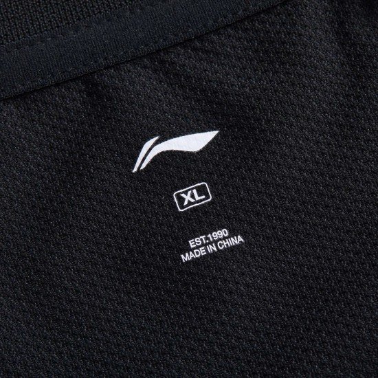 Футболка мужская для бадминтона соревновательная (черная) Li-NING AAYV165-1
