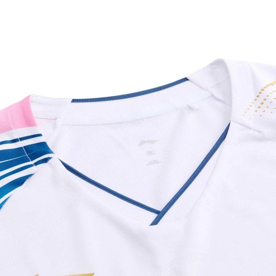 Футболка мужская для бадминтона соревновательная (белая) Li-NING AAYV165-2