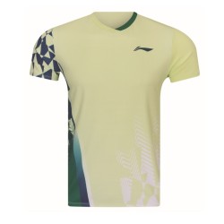 Футболка мужская для бадминтона (светло-желто-зеленая) Li-NING AAYW051-5
