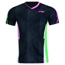 Футболка мужская для бадминтона (черная) Li-NING AAYW059-1