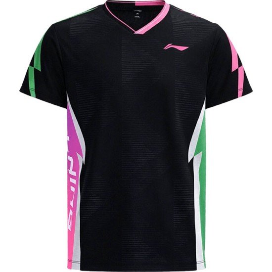 Футболка мужская для бадминтона (черная) Li-NING AAYW059-1